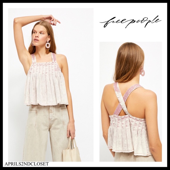 FREE PEOPLE BOHO FLOWY TANK TOP CROP BABYDOLL A2C - Picture 12 of 12